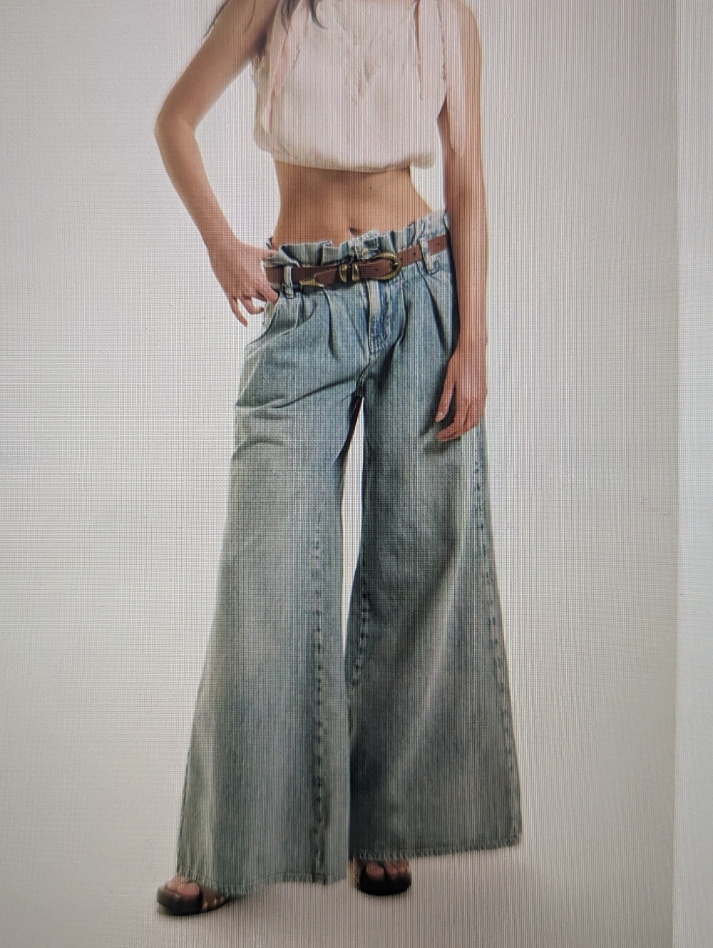 Free People Forager Super Wide Leg Jeans - Cool Water 26